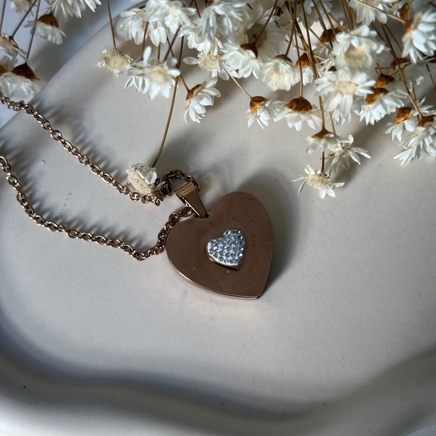 Colar heart - rosa gold