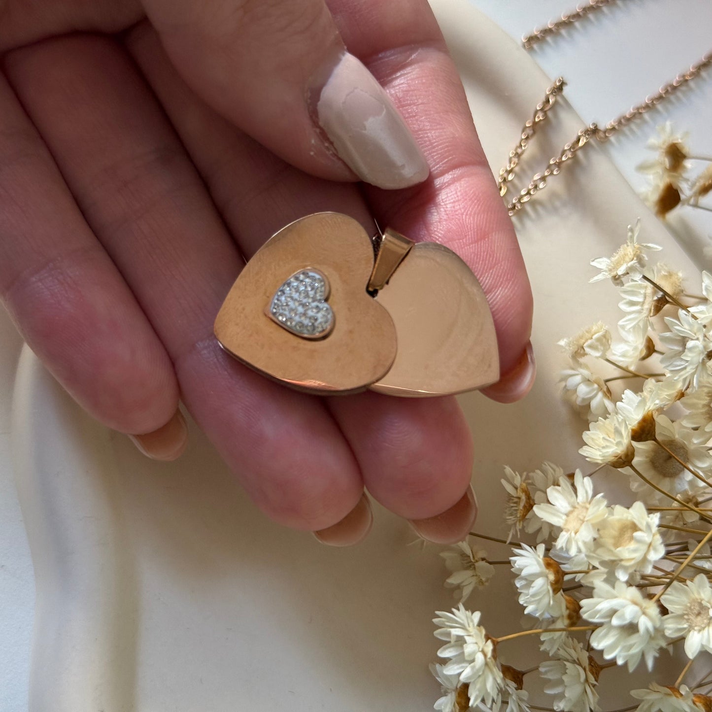 Colar heart - rosa gold